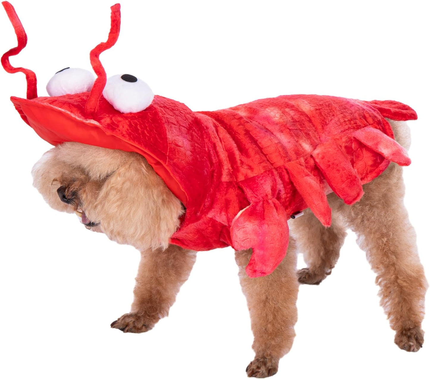 Dog Lobster Costume Pet Halloween Christmas Cosplay Costumes Funny Puppy Cat Winter Coat Hoodie Outfits Sweater Clothes (S)