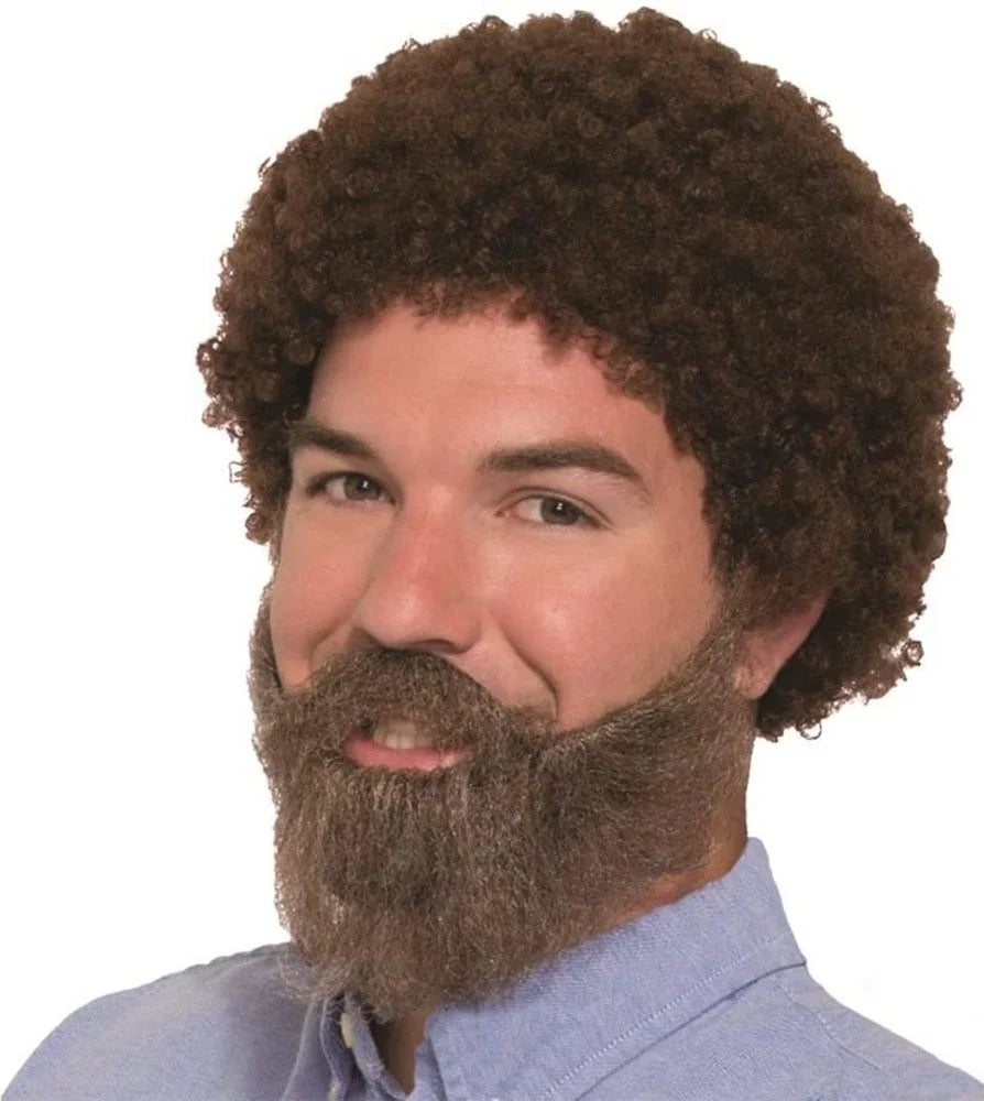 Men'S Wig-80'S Man Wig, Beard and Mous, Brown, Standard Adult Teen