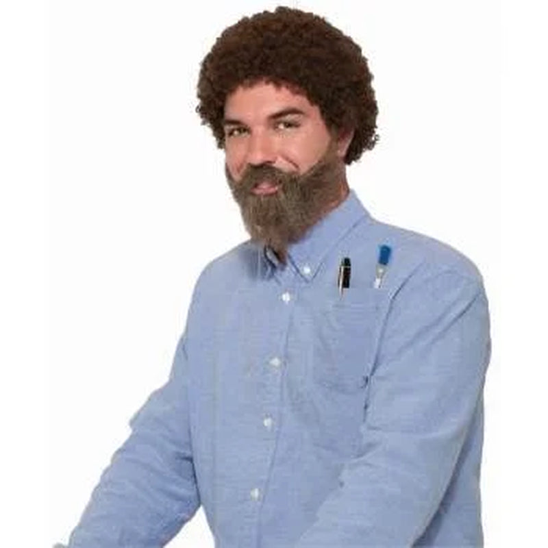 Men'S Wig-80'S Man Wig, Beard and Mous, Brown, Standard Adult Teen