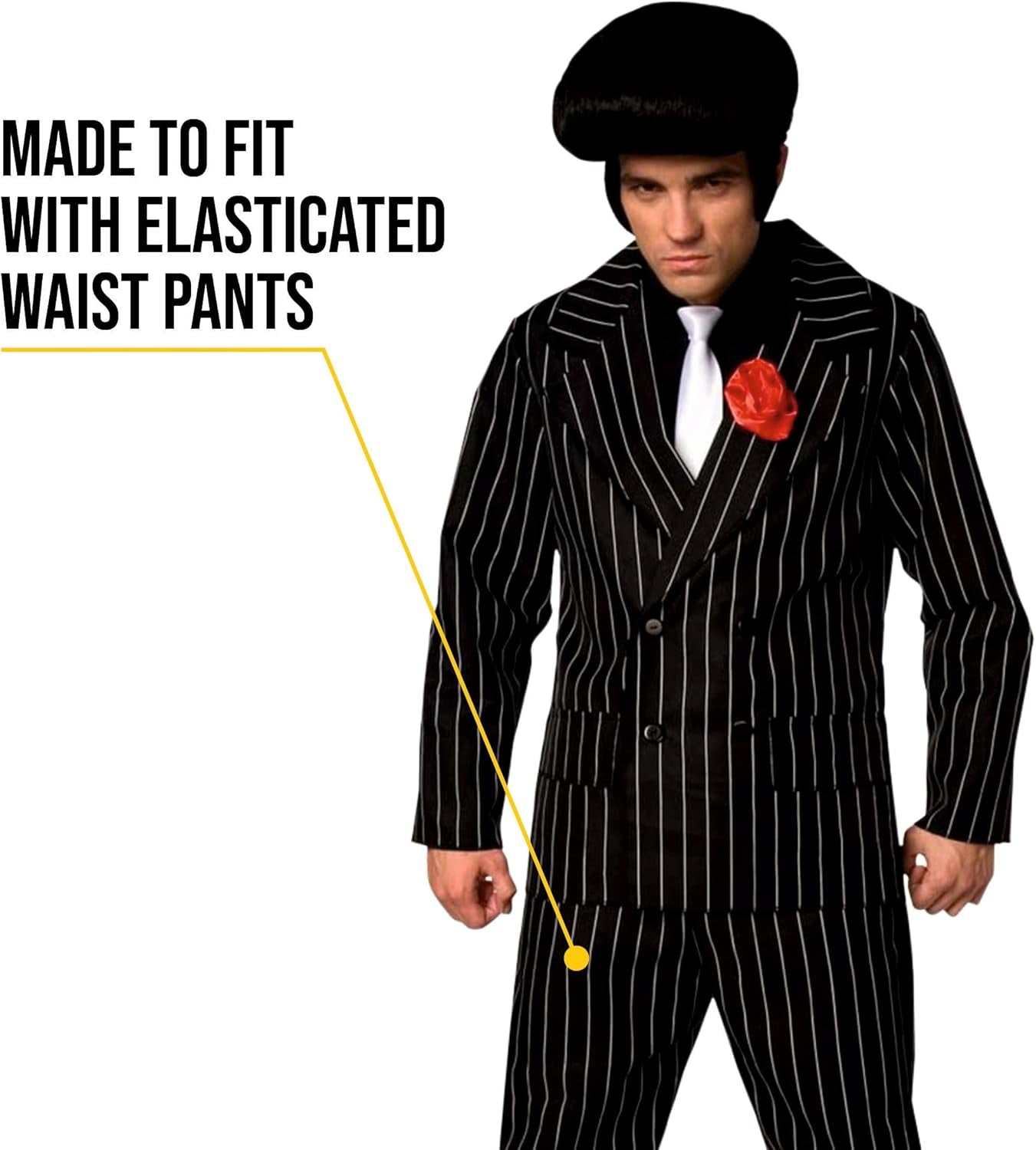 Men'S Gangster Costume, Men'S 1920S Costume, Mens Mafia Outfit