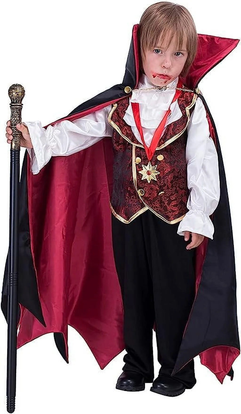 Gothic Vampire Costume Kids, Toddler Vampire Costume Halloween Vampire Costume, Vampire Costume for Boys, Halloween Party Dress up (5-7Yrs)