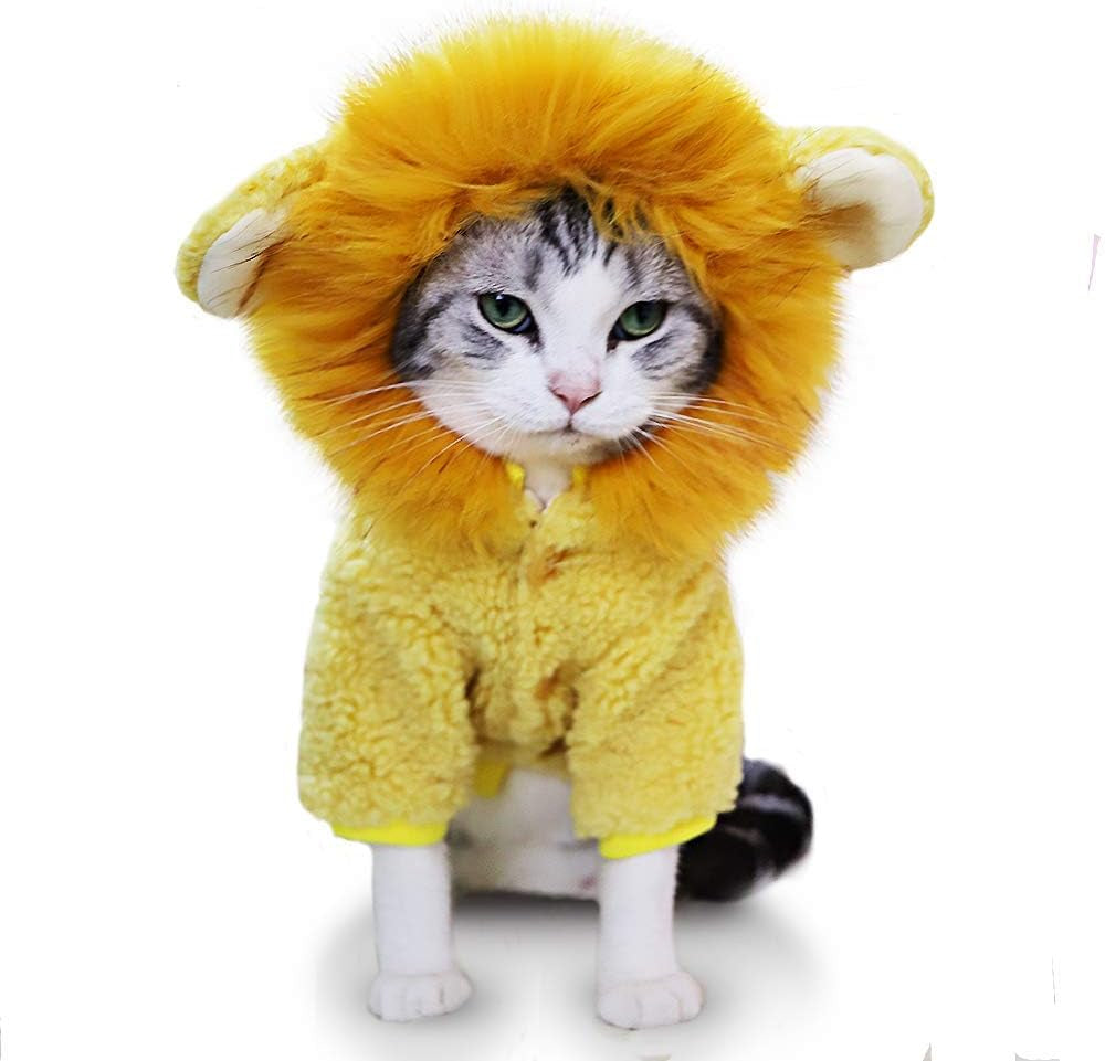 Dog Costumes,Cat Costumes,Dog Clothes,Cute Dog Coat, Lion Cosplay Winter Costume to Make Your Pet Look Cute. (S)