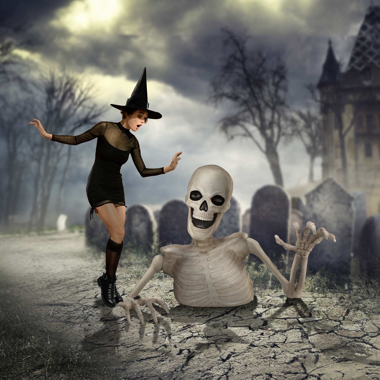 Halloween 48In Groundbreaking Skeleton Scary Outdoor Halloween Decor