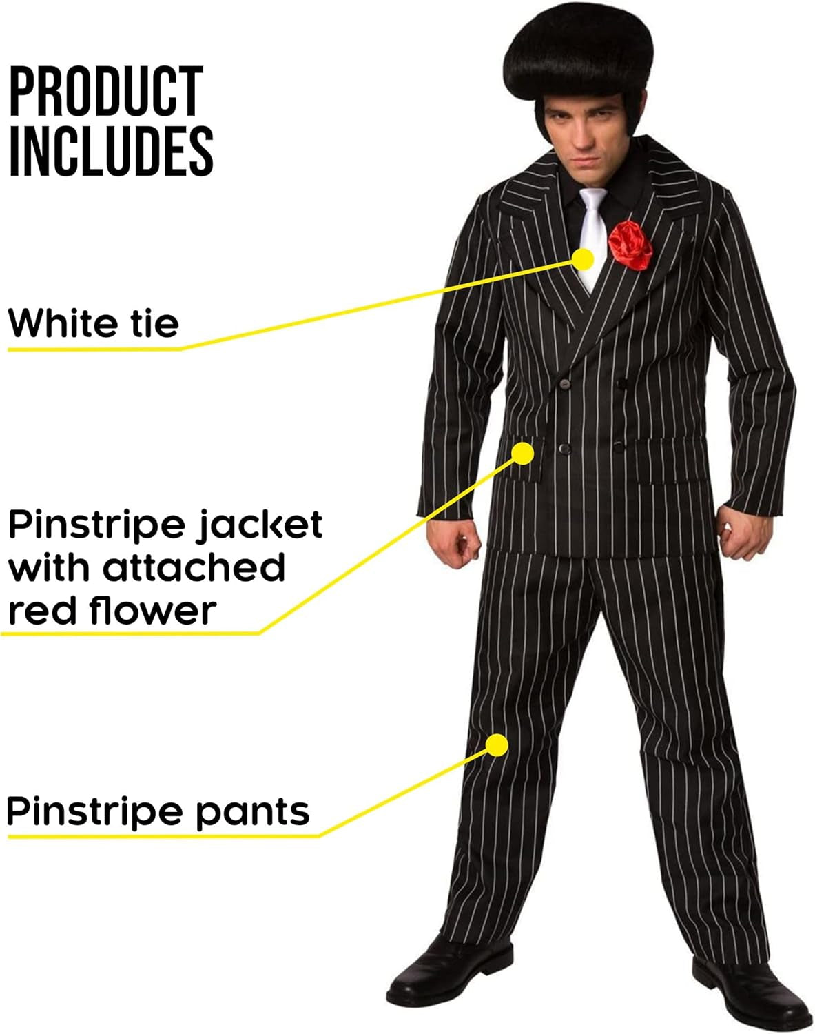 Men'S Gangster Costume, Men'S 1920S Costume, Mens Mafia Outfit
