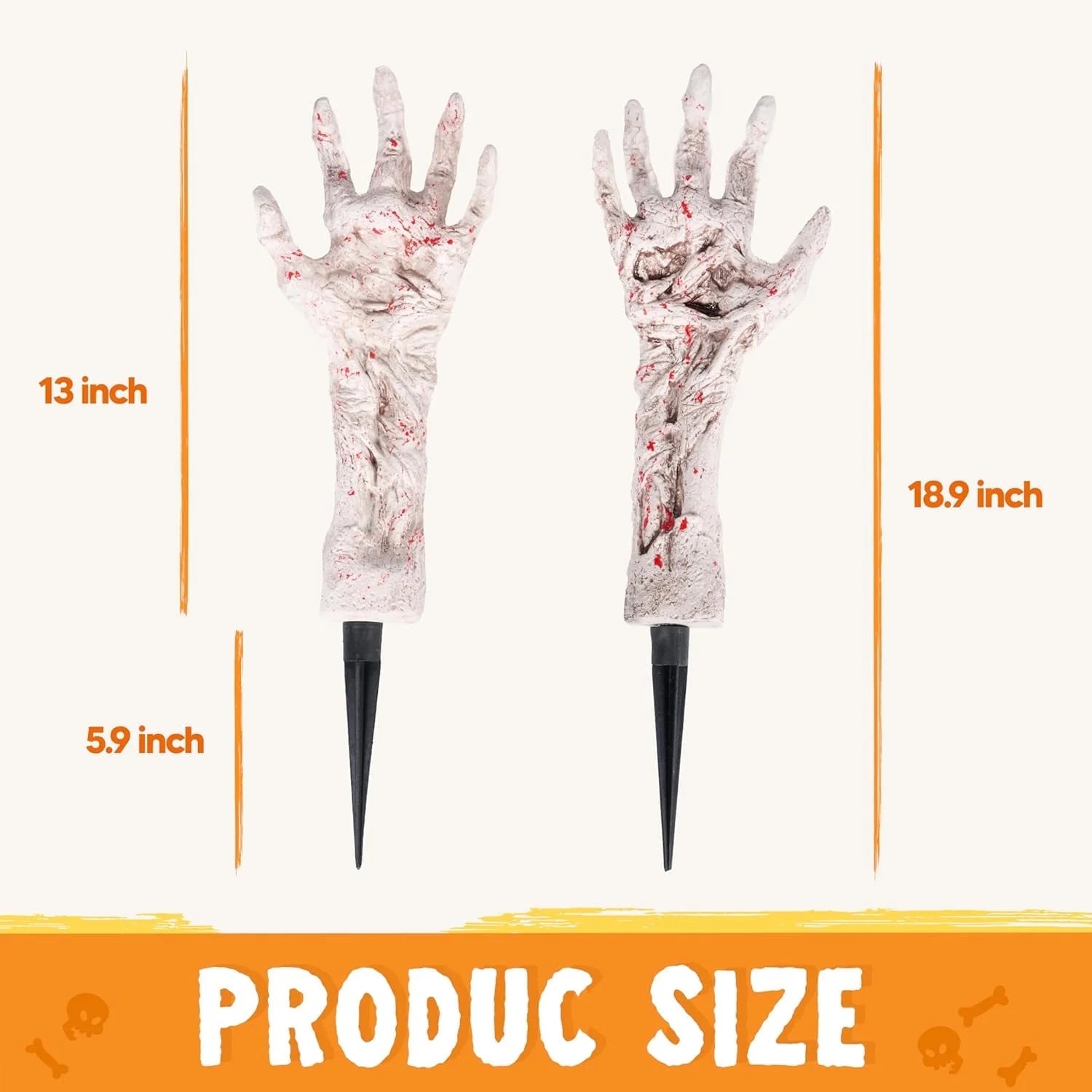 Halloween Decoration Outdoor Bloodstain Zombie Arm Stake,Fake Arm Hands Groundbreaker Halloween Yard Decorations