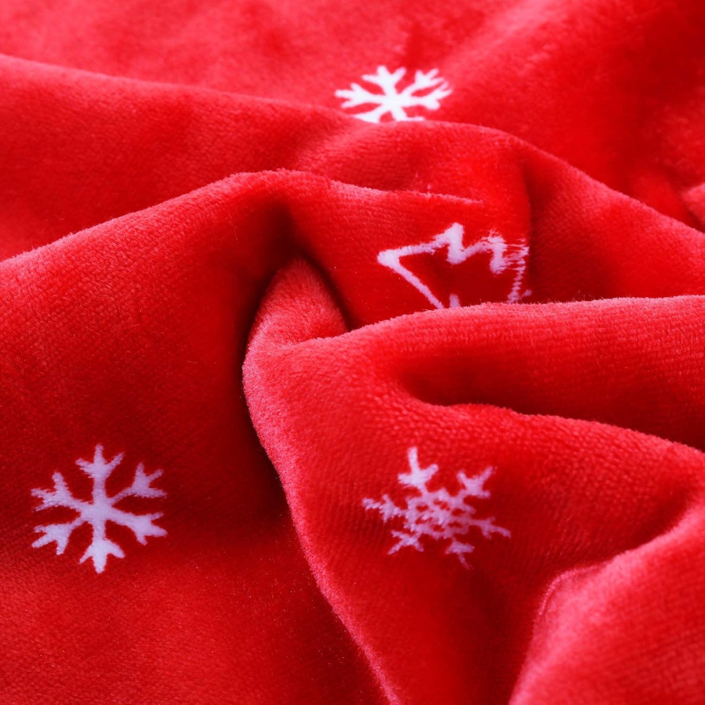 Christmas Holiday Sherpa Fleece Throw Blanket, Fuzzy Warm Super Soft Reversible Plush Blanket for Bed, Sofa and Couch, 50 X 60 Inches, Red