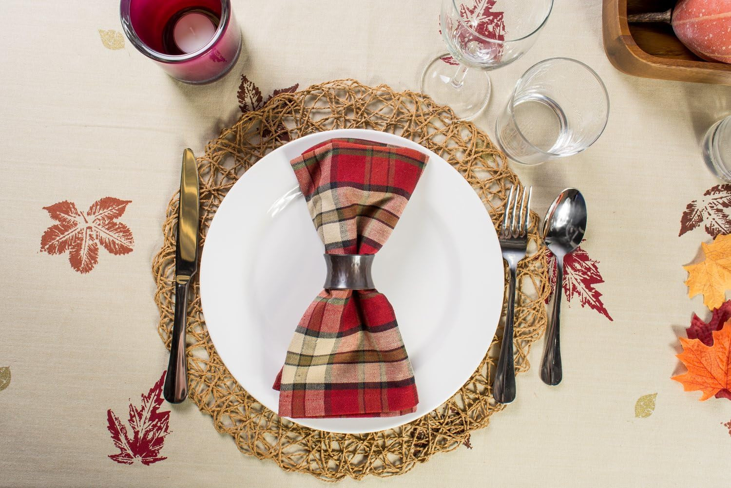 Rustic Autumn Leaves Kitchen Collection Thanksgiving & Fall Table Décor, Tablecloth, 60X104