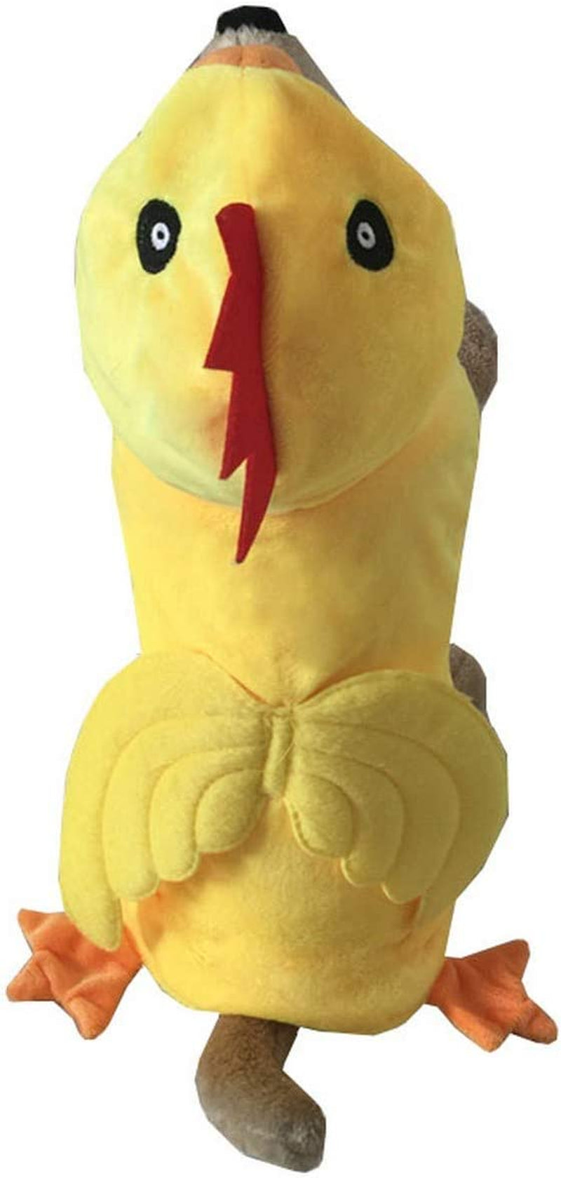 Funny Dog Chicken Costume, Pet Halloween Christmas Rooster Cosplay Dress, Adorable Cat Apparel Animal Warm Outfits Clothes(Xl Size, Yellow)