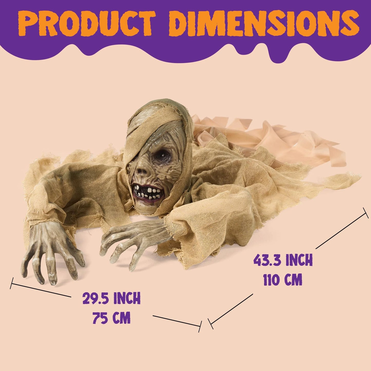 Halloween Groundbreaker Halloween Decorations Zombie with Sound and Flashing Eyes,Outdoor Scary Halloween Yard Decorations,Haunted House Decorations