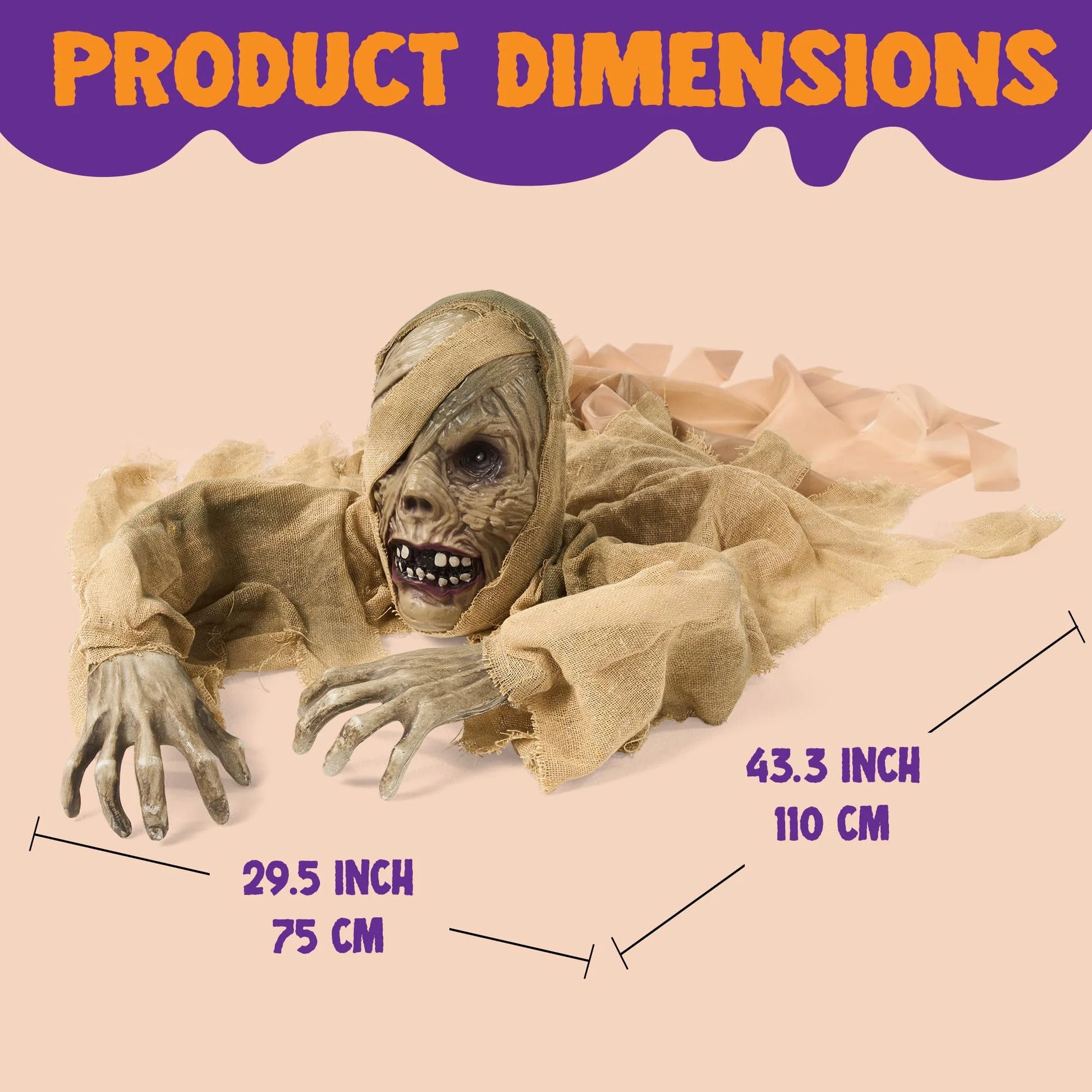 Halloween Groundbreaker Halloween Decorations Zombie with Sound and Flashing Eyes,Outdoor Scary Halloween Yard Decorations,Haunted House Decorations