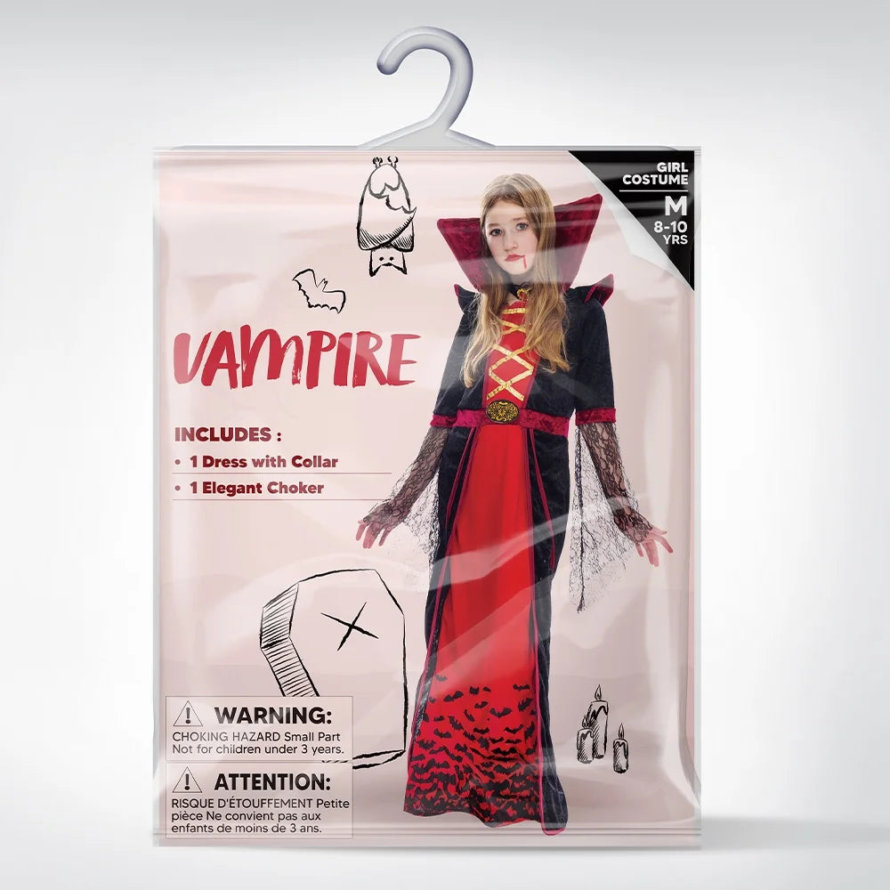 Royal Vampire Costume for Girls, Halloween Gothic Victorian Vampiress Queen Costume for Fancy Party Dress up Cosplay