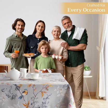Table Cloth Rectangle Table 100% Cotton 54 X 72 Inches Tablecloth Reusable Decorative Everyday Use for Dining Room, Farmhouse, Home, Party, Festive & Wedding - Equinoxe - Grey
