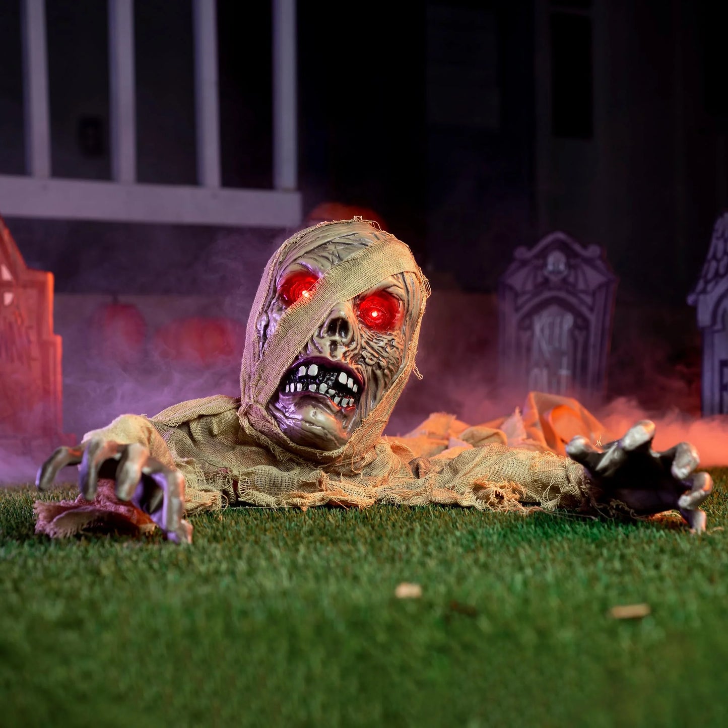 Halloween Groundbreaker Halloween Decorations Zombie with Sound and Flashing Eyes,Outdoor Scary Halloween Yard Decorations,Haunted House Decorations