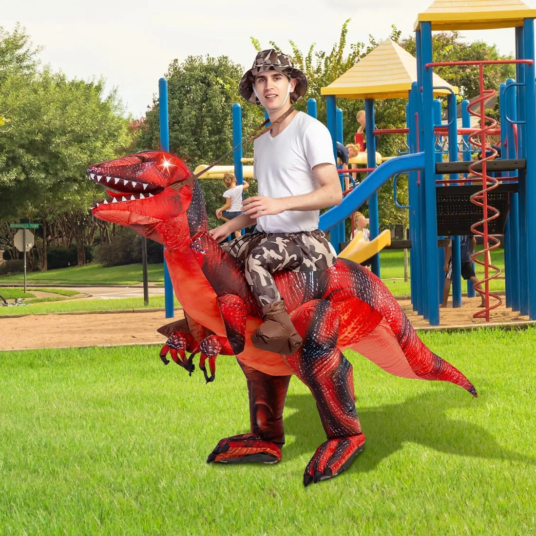 72 Inch Adult Inflatable Dinosaur Costume, Blow up Dinosaur Costume Adult Size, Funny Halloween Costumes Adult Halloween Costume Women Men for Halloween Party Cosplay