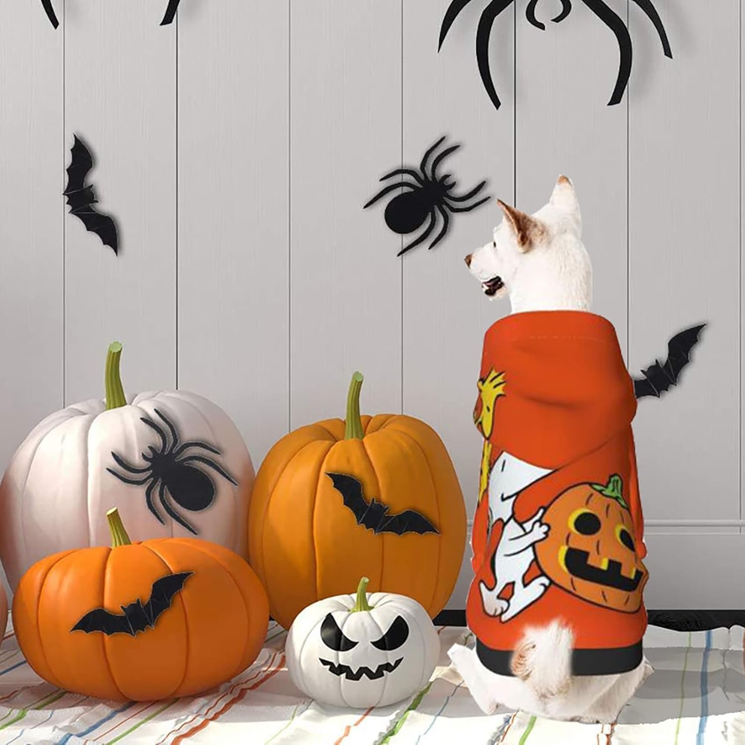 Dog Pumpkin Hoodies Dog Costume Sweatshirt Soft Breathable Pet Apparel Dog Jumpsuit Dog Clothes Pajamas for Puppy Small Dogs