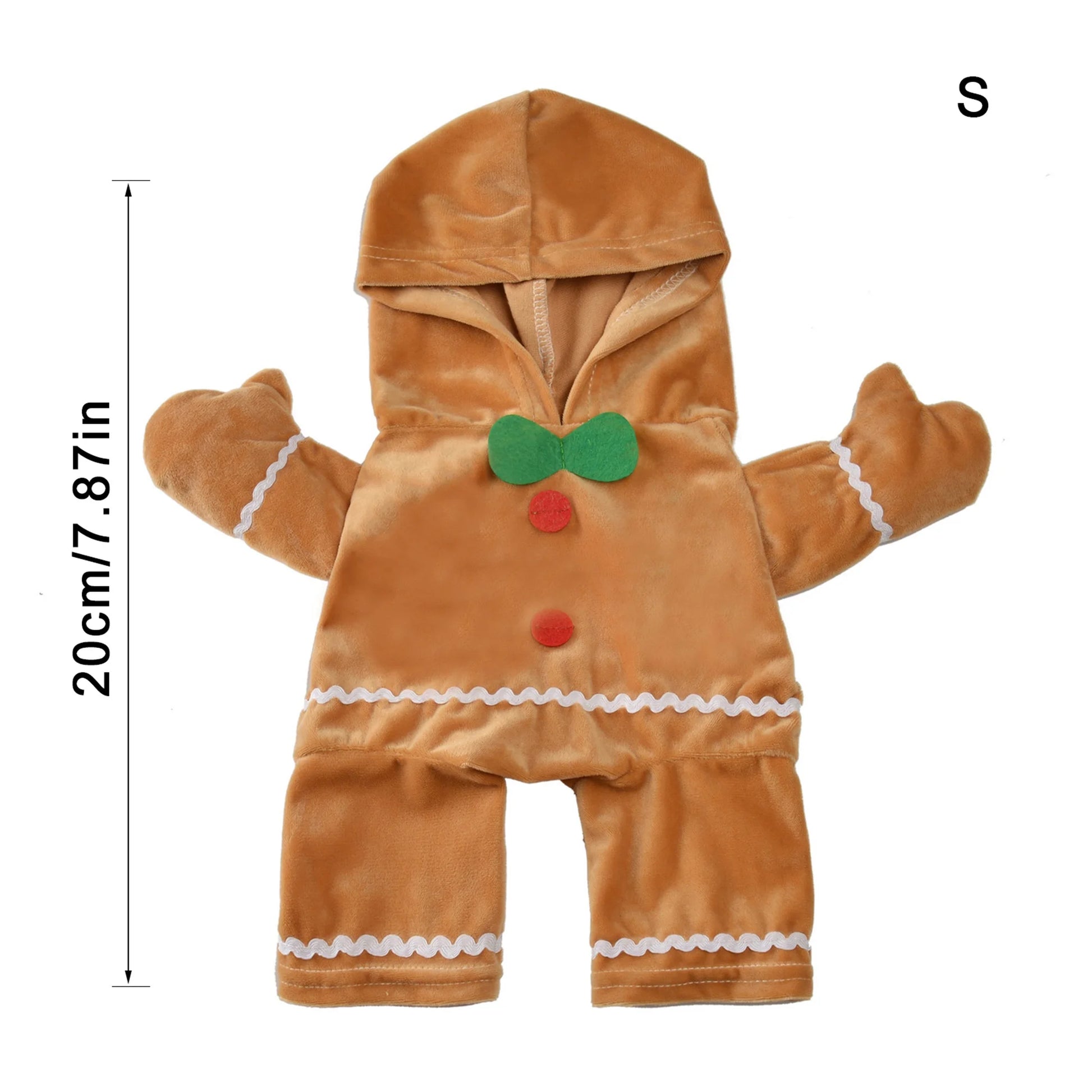 Pet Dog and Cat Gingerbread Costume Pet Cute Hooded Jumpsuit Christmas Cosplay Clothes Outfit for Pets Party Decoration Supplies