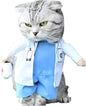 Dog Cat Doctor Costume Pet Doctor Clothing Halloween Jeans Outfit Apparel (L)