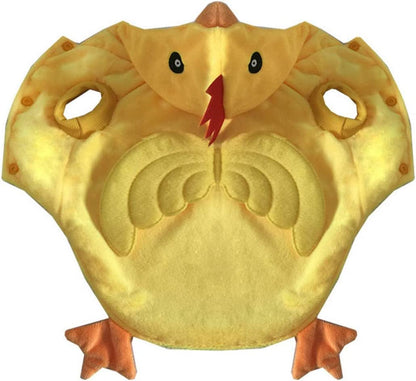 Funny Dog Chicken Costume, Pet Halloween Christmas Rooster Cosplay Dress, Adorable Cat Apparel Animal Warm Outfits Clothes(Xl Size, Yellow)