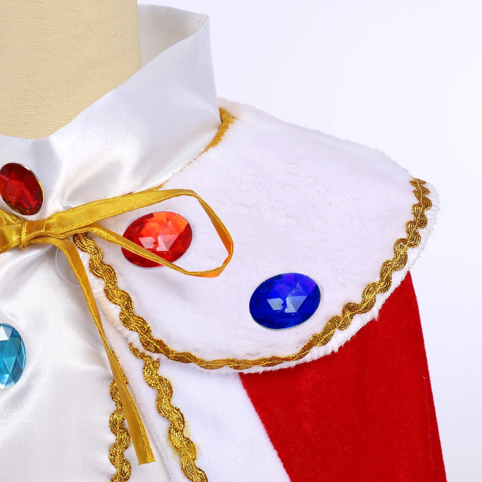 Toddler Kids Boys Prince Charming Costume Halloween Cosplay Prince Dress up Birthday Royal Prince Outfits for Child 9-10 Years White + Red