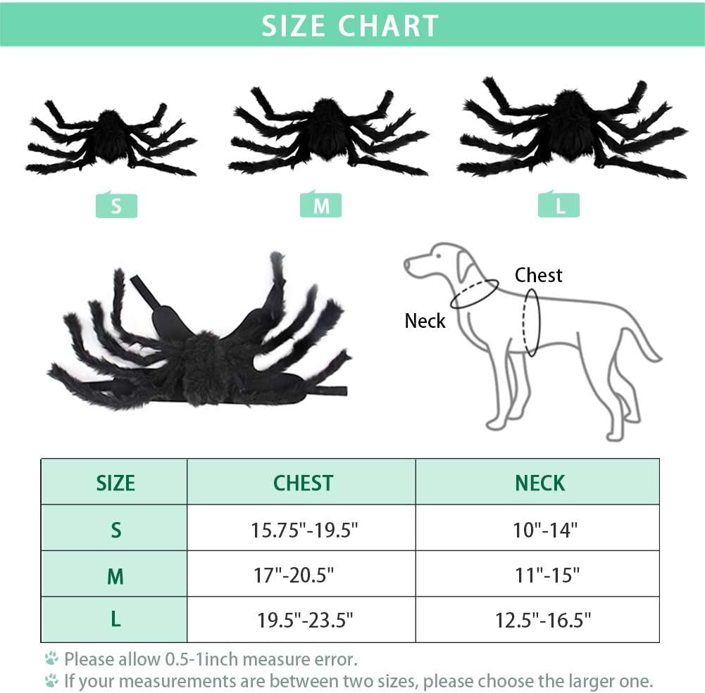 Halloween Spider Costume for Dogs Cats, Dog Cat Spider Costume Accessory Decoration Simulation Spider Legs Puppy Cosplay Apparel for Christmas Halloween Party