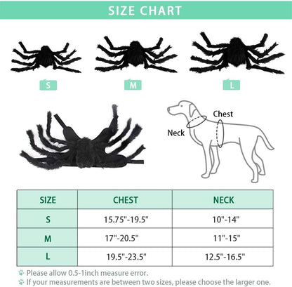 Halloween Spider Costume for Dogs Cats, Dog Cat Spider Costume Accessory Decoration Simulation Spider Legs Puppy Cosplay Apparel for Christmas Halloween Party