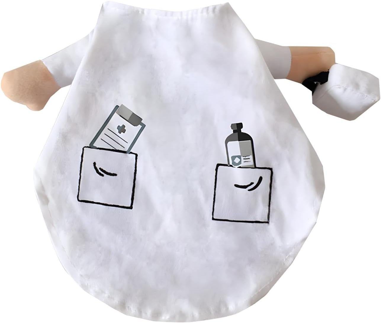 Dog Cat Doctor Costume Pet Doctor Clothing Halloween Jeans Outfit Apparel (L)