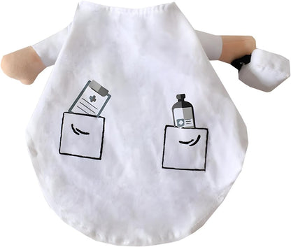 Dog Cat Doctor Costume Pet Doctor Clothing Halloween Jeans Outfit Apparel (L)