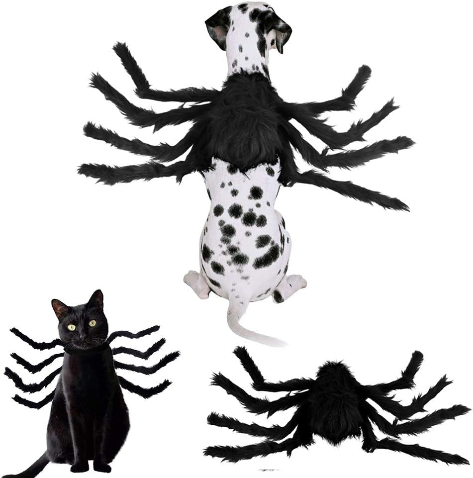 Halloween Spider Costume for Dogs Cats, Dog Cat Spider Costume Accessory Decoration Simulation Spider Legs Puppy Cosplay Apparel for Christmas Halloween Party