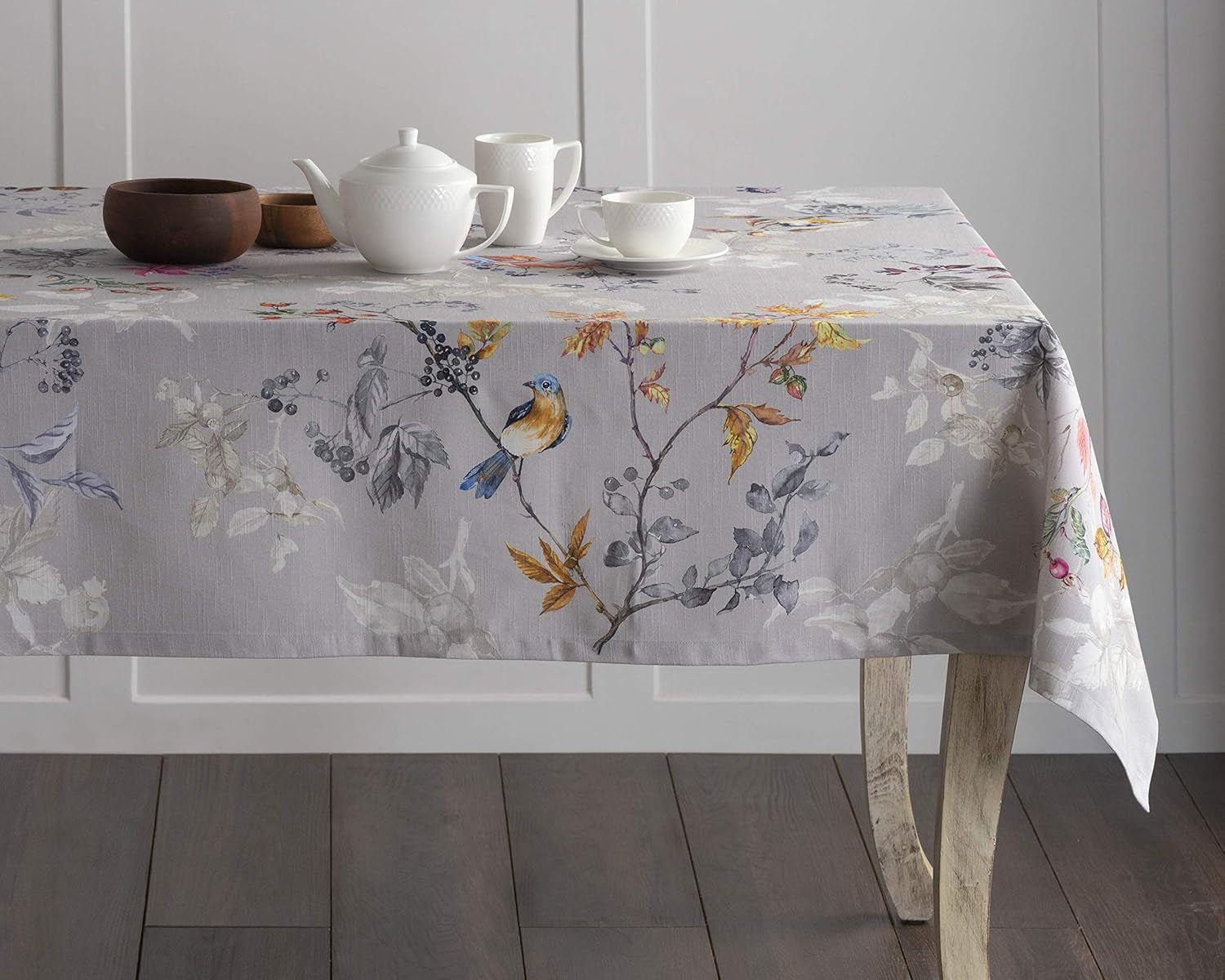 Table Cloth Rectangle Table 100% Cotton 54 X 72 Inches Tablecloth Reusable Decorative Everyday Use for Dining Room, Farmhouse, Home, Party, Festive & Wedding - Equinoxe - Grey