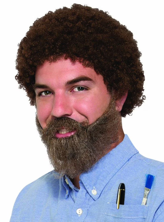 Men'S Wig-80'S Man Wig, Beard and Mous, Brown, Standard Adult Teen