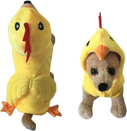 Dog Chicken Costume Pet Halloween Christmas Cosplay Costumes Funny Puppy Cat Winter Coat Hoodie Outfits Sweater Clothes
