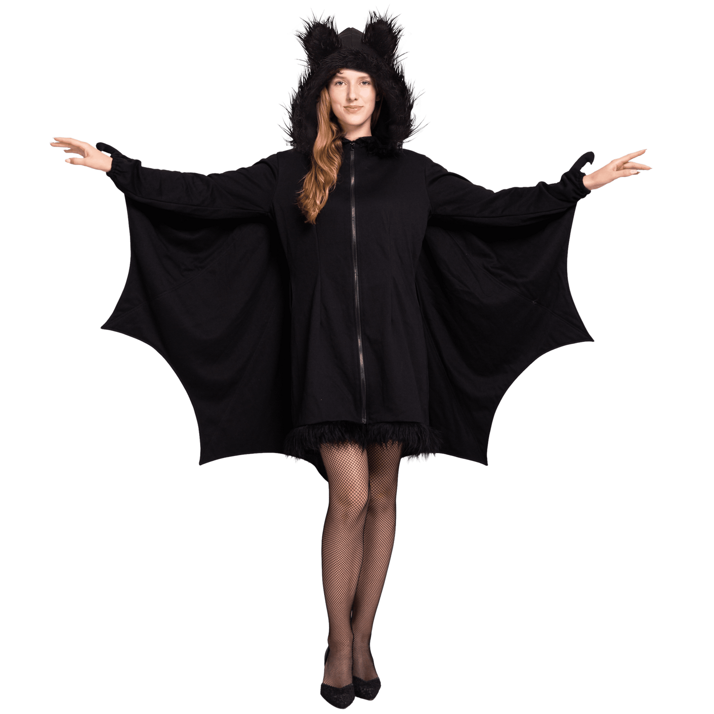 Womens Black Bat Zip Hoodie Halloween Costumes for Adults, Bat Halloween Costume Cosplay