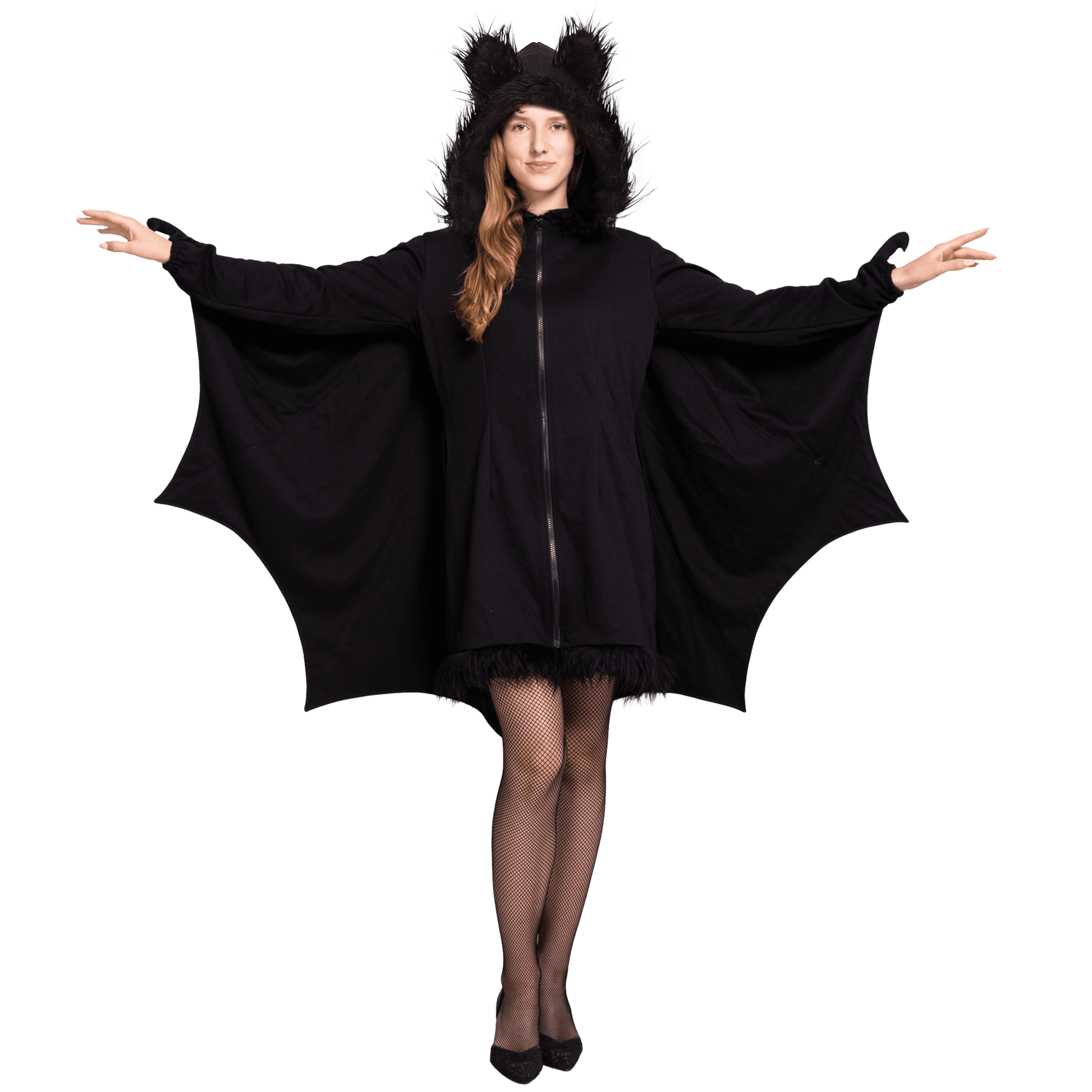 Womens Black Bat Zip Hoodie Halloween Costumes for Adults, Bat Halloween Costume Cosplay