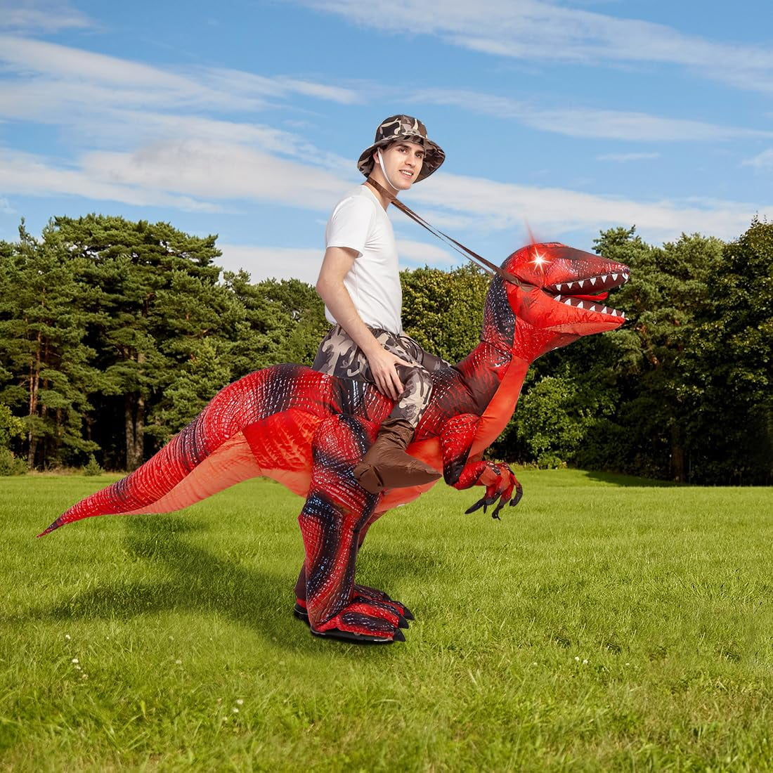 72 Inch Adult Inflatable Dinosaur Costume, Blow up Dinosaur Costume Adult Size, Funny Halloween Costumes Adult Halloween Costume Women Men for Halloween Party Cosplay
