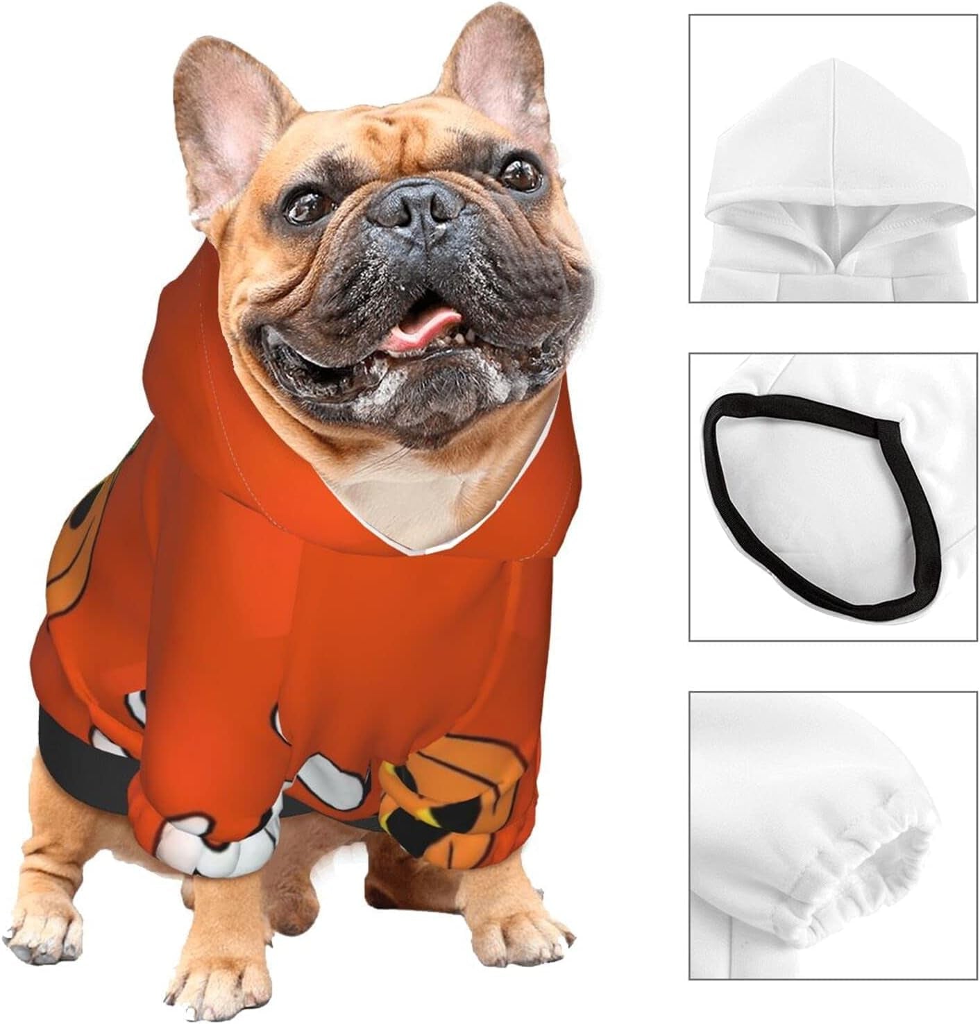 Dog Pumpkin Hoodies Dog Costume Sweatshirt Soft Breathable Pet Apparel Dog Jumpsuit Dog Clothes Pajamas for Puppy Small Dogs