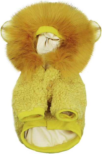 Dog Costumes,Cat Costumes,Dog Clothes,Cute Dog Coat, Lion Cosplay Winter Costume to Make Your Pet Look Cute. (S)
