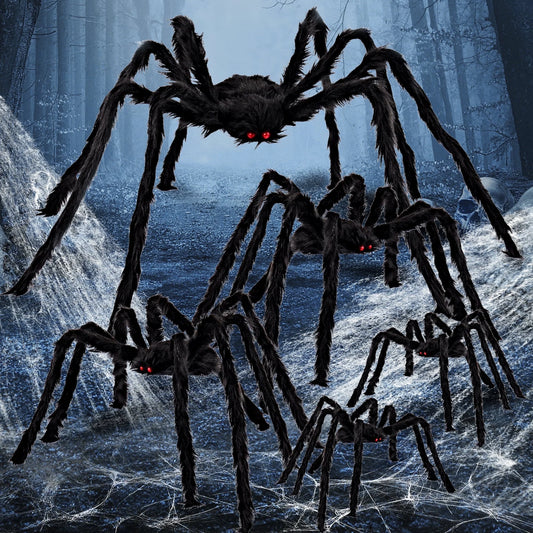 5 Pack Giant Spider Halloween Decorations,Scary Spider Halloween Decorations Outdoor Party Decorations Props Halloween Yard Decorations,Black