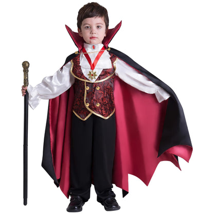 Gothic Vampire Costume Kids, Toddler Vampire Costume Halloween Vampire Costume, Vampire Costume for Boys, Halloween Party Dress up (5-7Yrs)