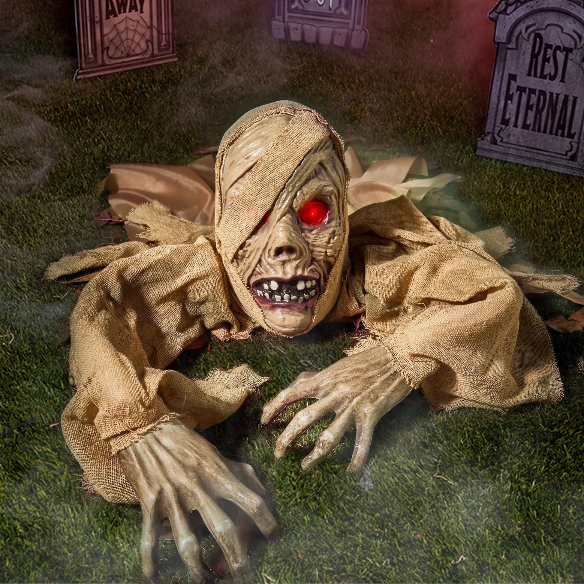 Halloween Groundbreaker Halloween Decorations Zombie with Sound and Flashing Eyes,Outdoor Scary Halloween Yard Decorations,Haunted House Decorations