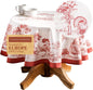 Table Cloth round Table 100% Cotton 63 Inches Tablecloth Reusable Decorative Everyday Use for Dining Room, Farmhouse, Home, Party, Festive & Wedding - Holy Jouy - Red