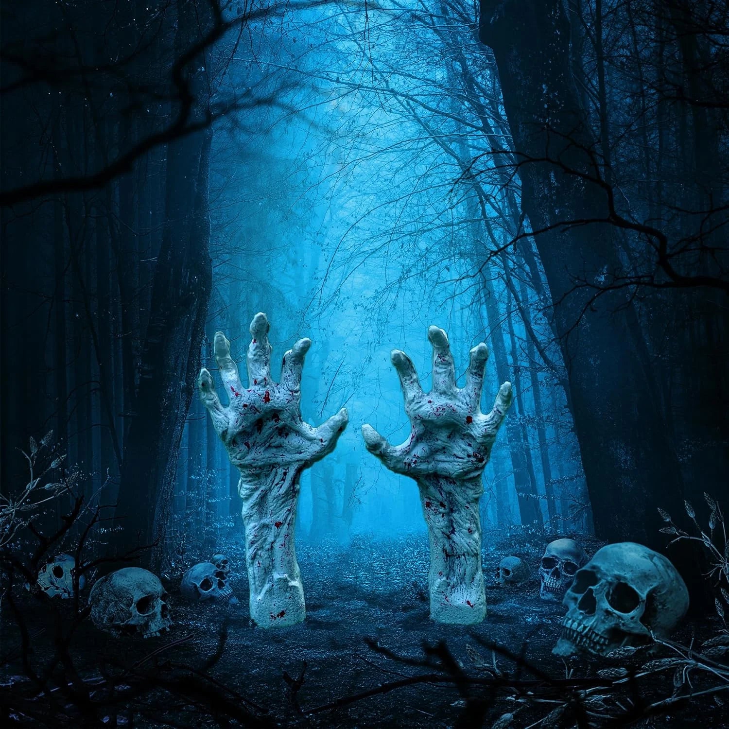 Halloween Decoration Outdoor Bloodstain Zombie Arm Stake,Fake Arm Hands Groundbreaker Halloween Yard Decorations