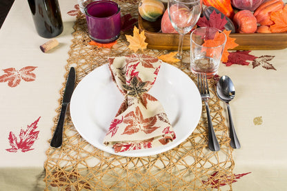 Rustic Autumn Leaves Kitchen Collection Thanksgiving & Fall Table Décor, Tablecloth, 60X104