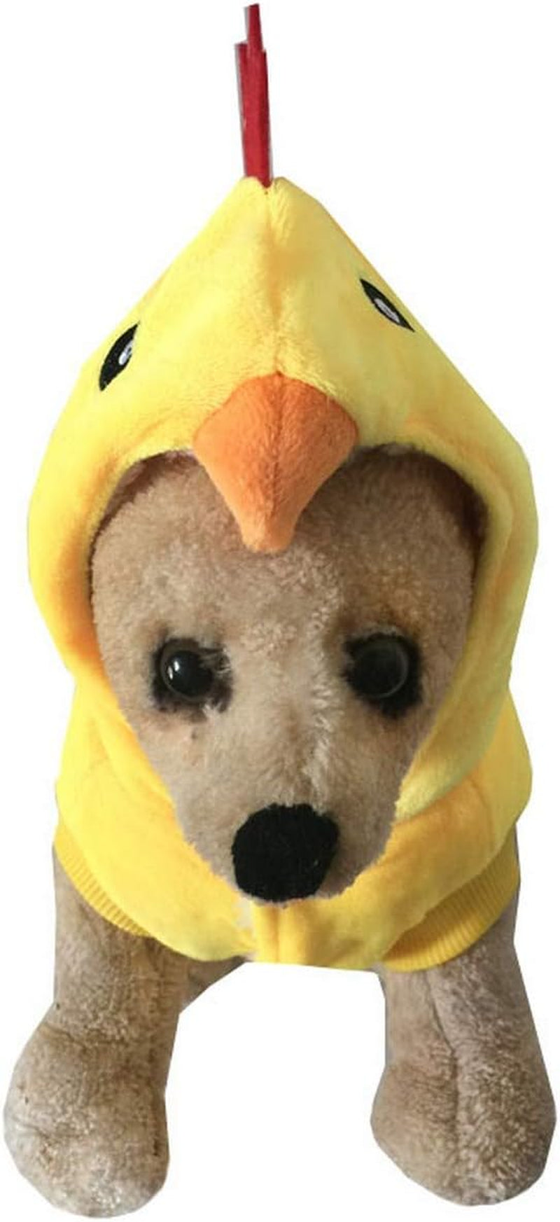 Funny Dog Chicken Costume, Pet Halloween Christmas Rooster Cosplay Dress, Adorable Cat Apparel Animal Warm Outfits Clothes(Xl Size, Yellow)