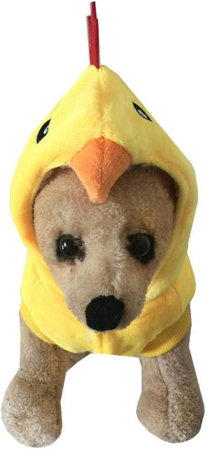 Funny Dog Chicken Costume, Pet Halloween Christmas Rooster Cosplay Dress, Adorable Cat Apparel Animal Warm Outfits Clothes(Xl Size, Yellow)