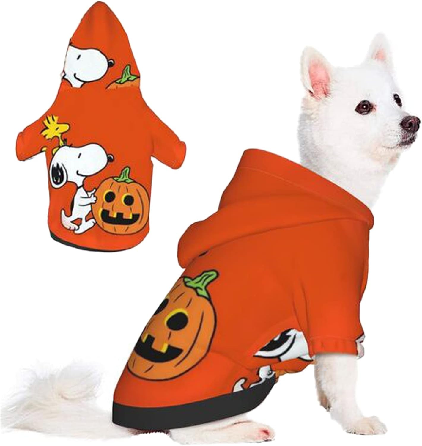 Dog Pumpkin Hoodies Dog Costume Sweatshirt Soft Breathable Pet Apparel Dog Jumpsuit Dog Clothes Pajamas for Puppy Small Dogs