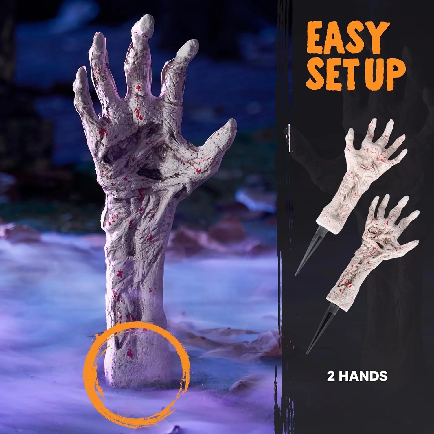 Halloween Decoration Outdoor Bloodstain Zombie Arm Stake,Fake Arm Hands Groundbreaker Halloween Yard Decorations