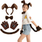5 Pcs Animal Dog Puppy Costume Accessories Set for Adult & Kids, Halloween Party Dress-Up Accessories Set with Dog Puppy Ears Headband, Bowtie, Gloves and Tail Animal Costume Accessories