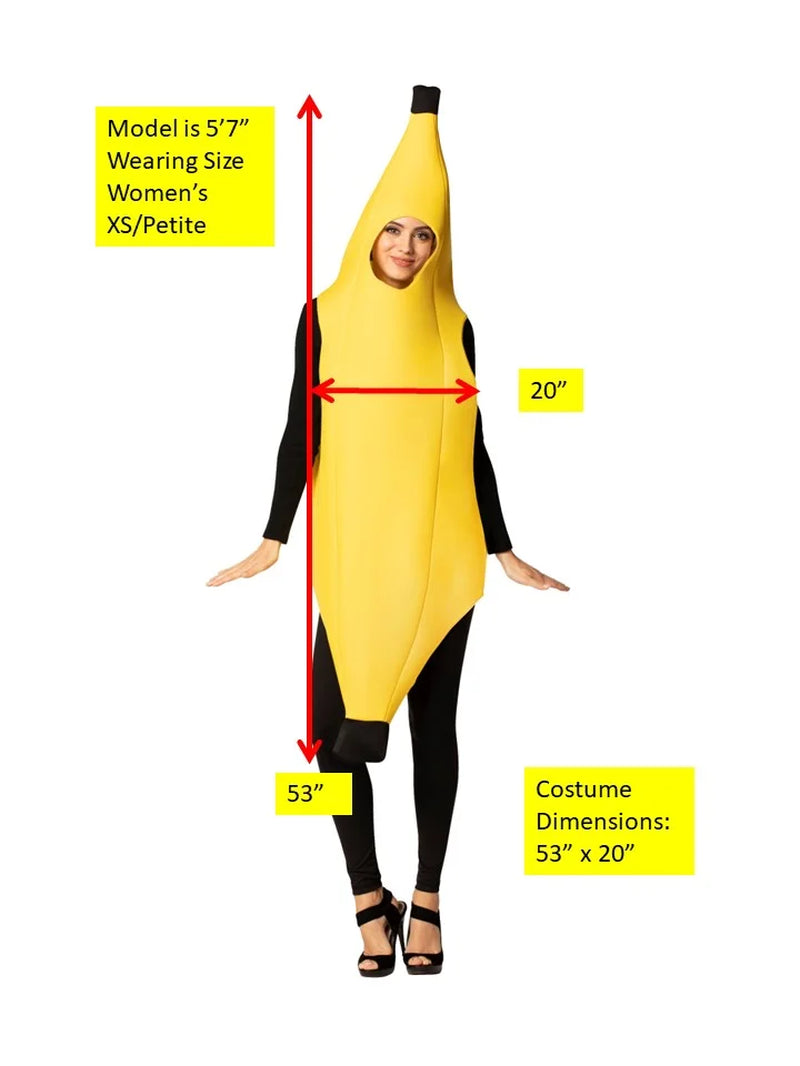 Ultimate Banana Halloween Costumes, Petite Adult Size XXS, 1210-XXS, Yellow