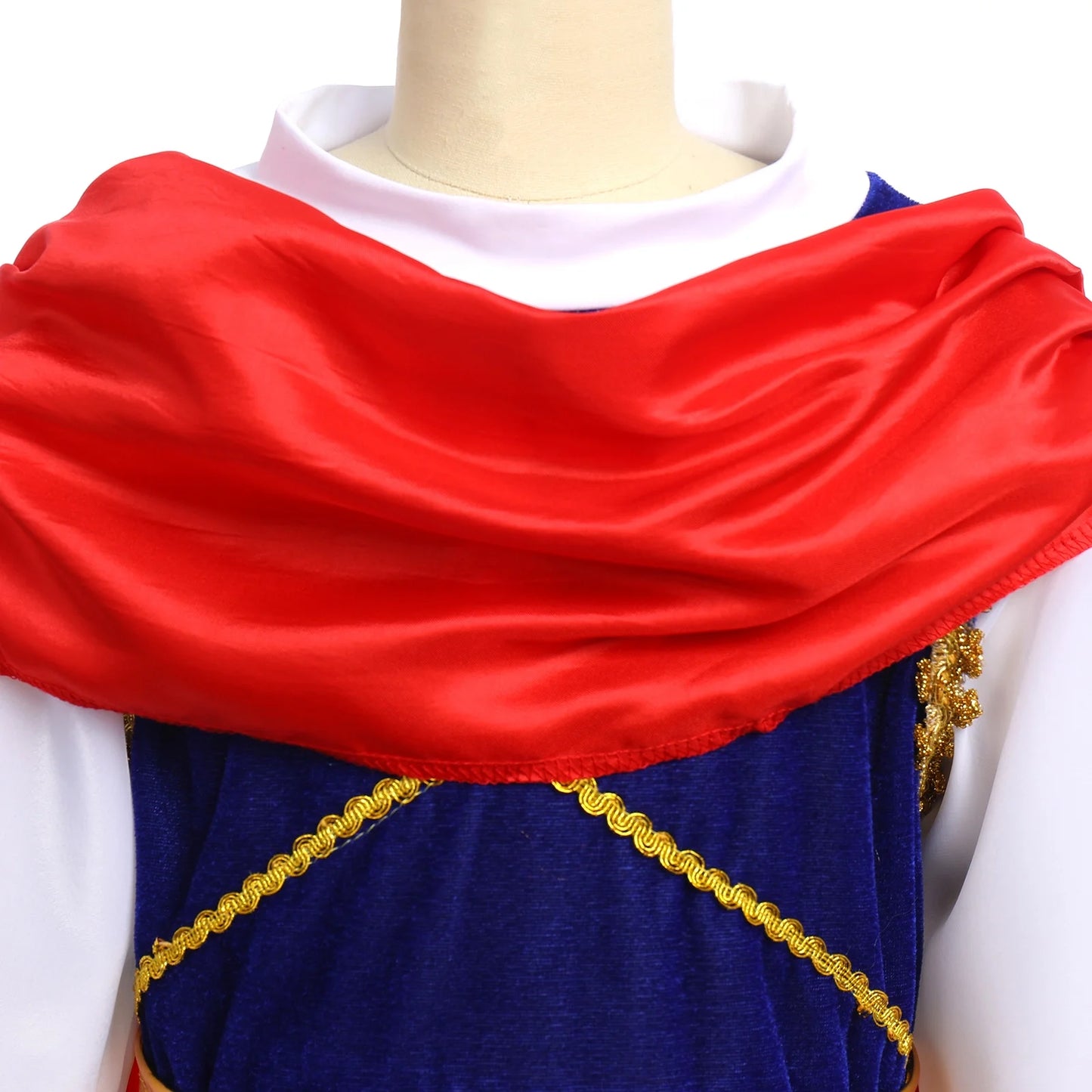 Toddler Kids Boys Prince Charming Costume Halloween Cosplay Prince Dress up Birthday Royal Prince Outfits for Child 11-12 Years Blue + Red