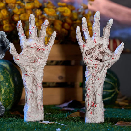 Halloween Decoration Outdoor Bloodstain Zombie Arm Stake,Fake Arm Hands Groundbreaker Halloween Yard Decorations